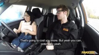 Fake Driving School – Mixed Race Asian Student Rides for her Lesson